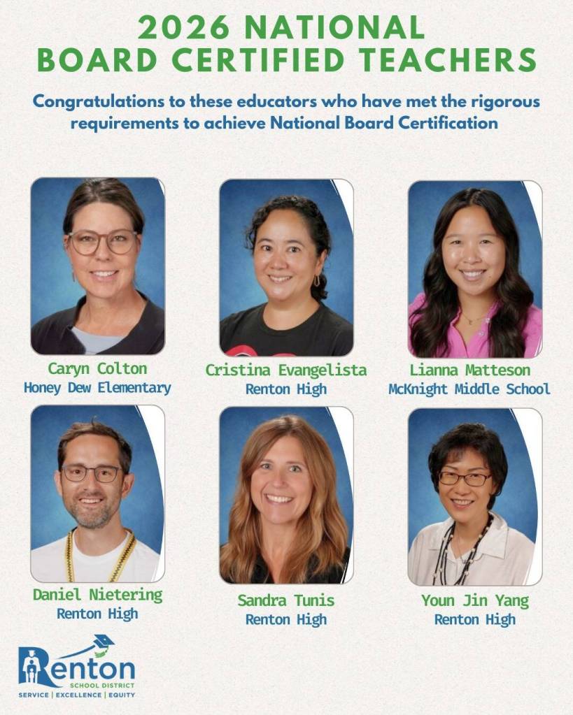 Six Renton teachers receive National Board Certification