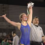 Photos by Ben Ray / The Reporter
Ari Jacobson faces the crowd after winning the state championship.