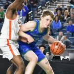 Jackson Whitaker backs down a defender from Eastside Catholic. Ben Ray / The Reporter