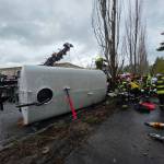 Photos of the scene of the crash. Courtesy of the Renton Police Department.