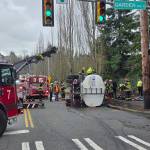 Photos of the scene of the crash. Courtesy of the Renton Police Department.