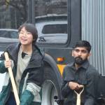 Community members Arya Nguyen and Prem Subedi were part of the groundbreaking event after speaking to the crowd about their experiences using King County Metro. Photo by Bailey Jo Josie/Sound Publishing