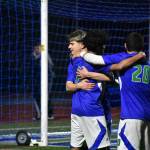 Freddy Peitl gets a huge after scoring his second goal of the game. Ben Ray / The Reporter