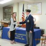 Jaidynn Penrose receiving her award. Courtesy photo.