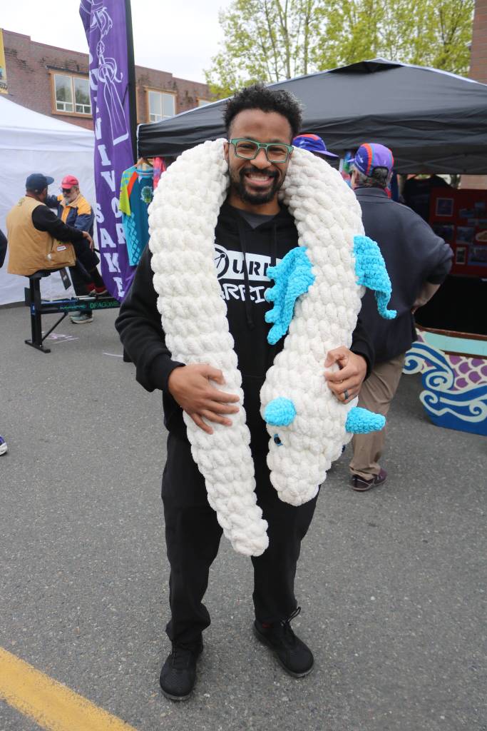 Guests were able to buy locally-handcrafted wares like this cute crochet amphiptere, or legless, winged dragon. Photo by Bailey Jo Josie/Sound Publishing.