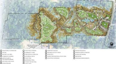 The plan for the Cleveland-Richardson Park includes features centered on nature like trails and a zipline, while also having a traditional playground and food truck staging. Photo provided by the city of Renton