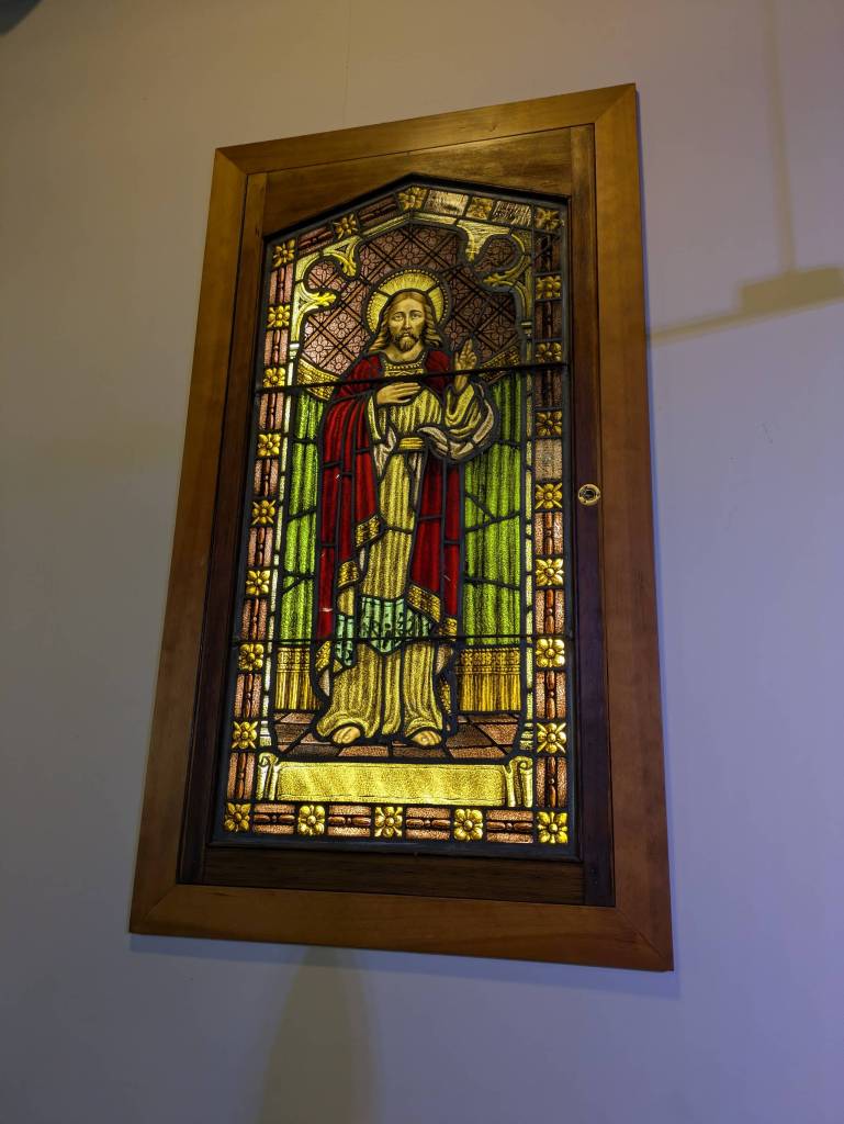 Photo by Bailey Jo Josie/Sound Publishing
The Renton Lutheran Churchs original stained glass window is part of the decor at Luthers Table, reminding guests of the spaces faith-based roots.