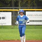 Shylo Foltz asks for time after a double. Ben Ray / The Reporter