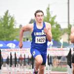 Sutton Flint runs the 100 m hurdles. Ben Ray / The Reporter