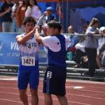 Liberty unified partnership high five after their race. Ben Ray / The Reporter
