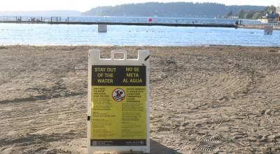 Gene Coulon is closed for swimming due to high levels of bacteria in the water. Photo by Bailey Jo Josie/Sound Publishing.